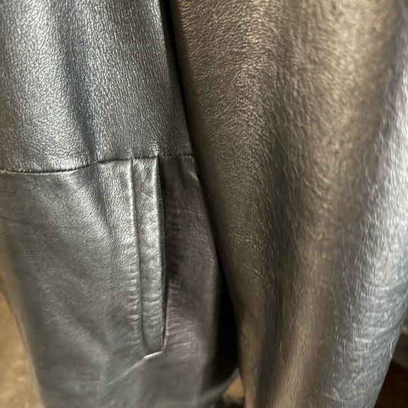 Wilsons Leather Pelle Studio Black Leather Trench Coat with Thinsulate - Picture 6 of 9